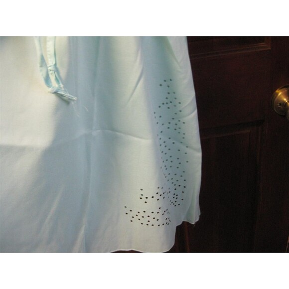 Mint Green Stylish Square Neck Hollow Out Drawstring Flare Dress For Women - Picture 4 of 4